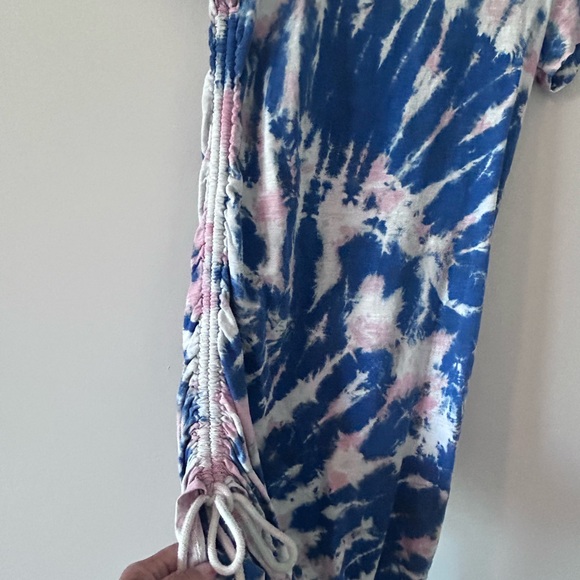 PAM & GELA • Blue & Pink Tie Dye Scrunched Dress • S • - Picture 4 of 6